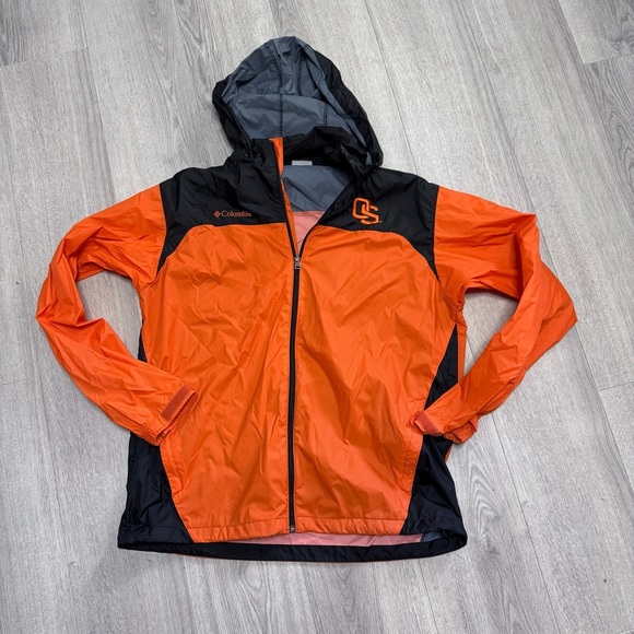 Columbia OSU Oregon Stare Orange and Black Hooded windbreaker Jacket - Picture 1 of 8